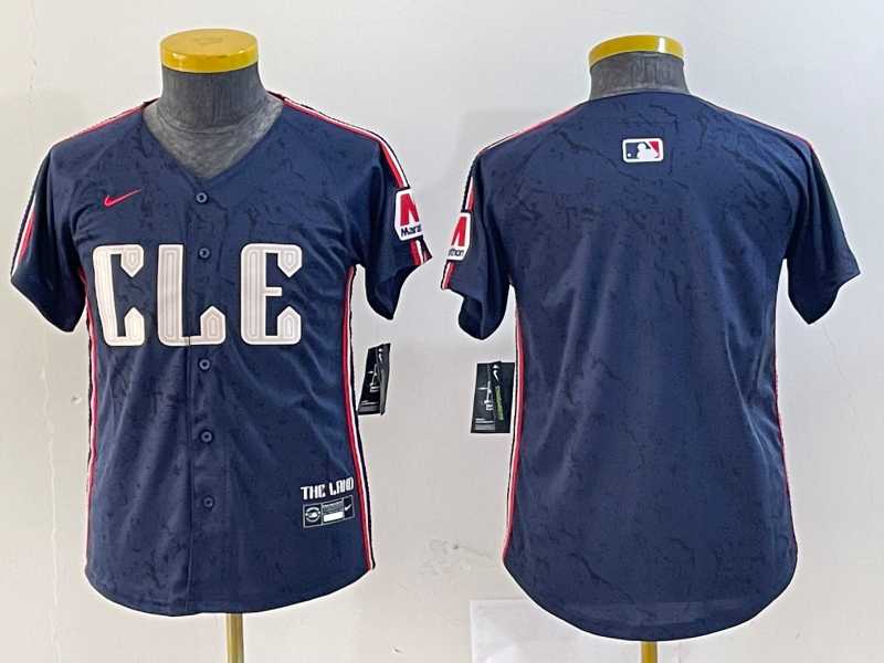 Youth Cleveland Guardians Blank Navy 2024 City Connect Limited Stitched Jersey->mlb youth jerseys->MLB Jersey